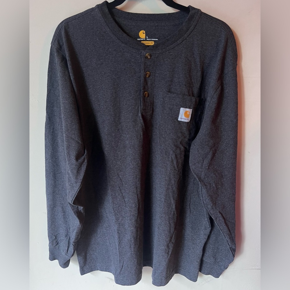 Carhartt Original Fit Long Sleeve 1/2 Button Shirt size Large